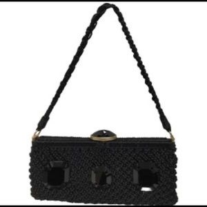 Authentic Valentino Crochet Jeweled Evening Bag